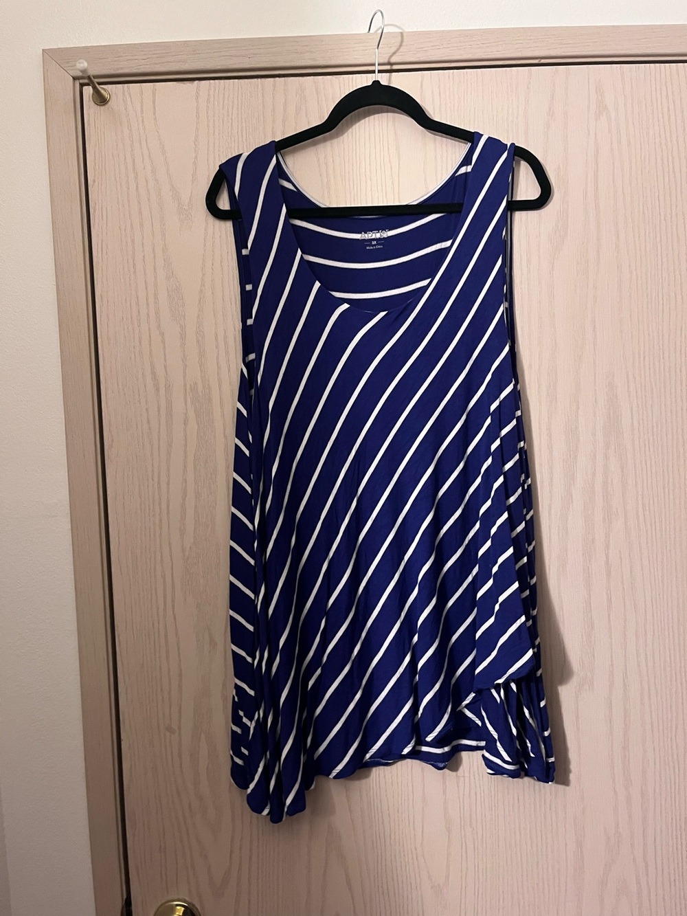 Apt. 9 Royal Blue and White Diagonal Stripe Tank
